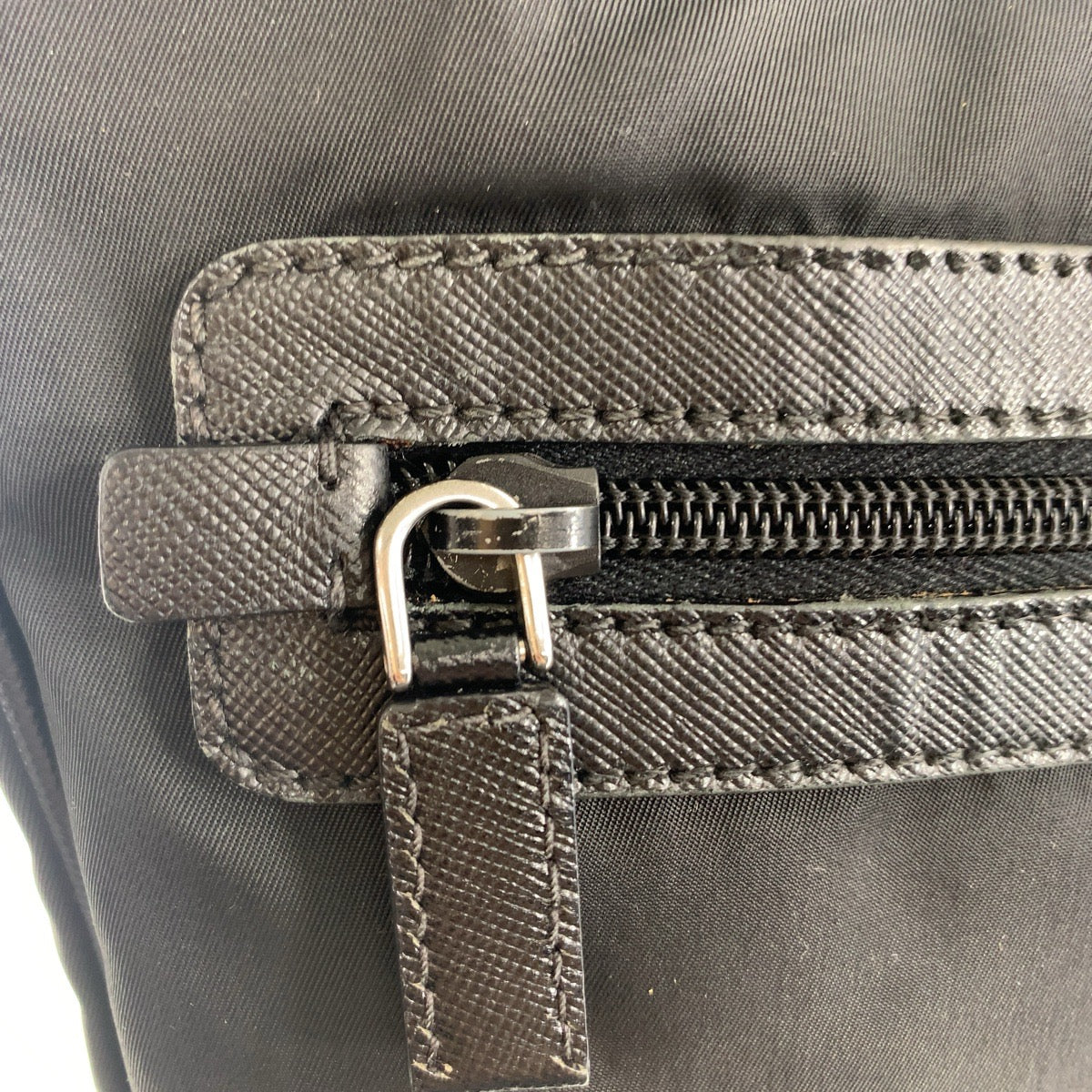 PRADA Shoulder Bag Nylon Black SilverMetal Crossbody Shoulder Bag Pochette Test Triangle With logo Women Used Authentic