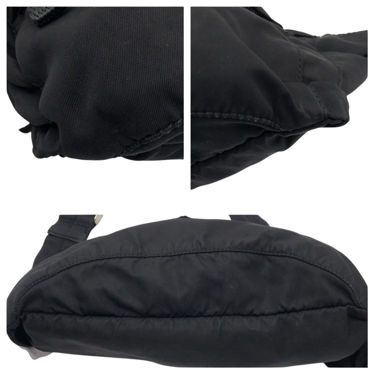 PRADA Sling bag Nylon Black black Sling bag Waist bag Test Triangle With logo mens Used Authentic