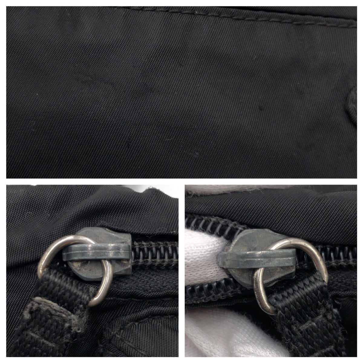 PRADA Sling bag Nylon Black black Sling bag Waist bag Test Triangle With logo mens Used Authentic