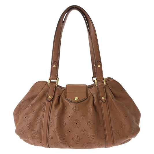 LOUIS VUITTON Shoulder Bag M97052 leather Brown Gold Metal Shoulder Bag handbag Monogram Mahina Runner PM Women Used Authentic
