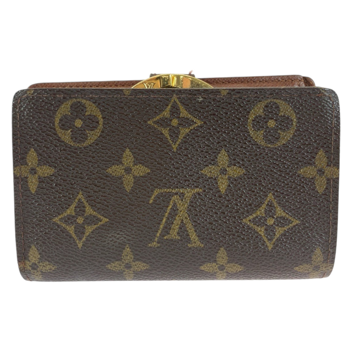 LOUIS VUITTON Bifold Wallet M61674 PVC Brown Gold Metal Purse Folding Wallet Compact Wallet Monogram Portefeuille Viennoiserie Women Used Authentic