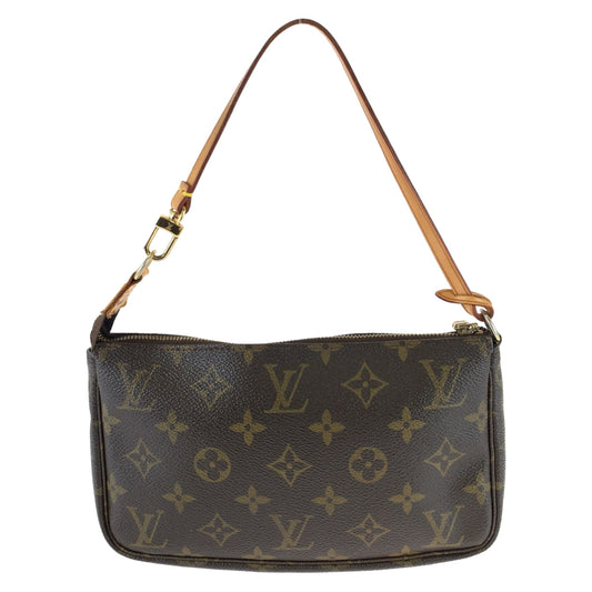 LOUIS VUITTON Handbag M40712 PVC Brown Gold Metal Handbag accessory pouch Monogram Accesspo Women Used Authentic