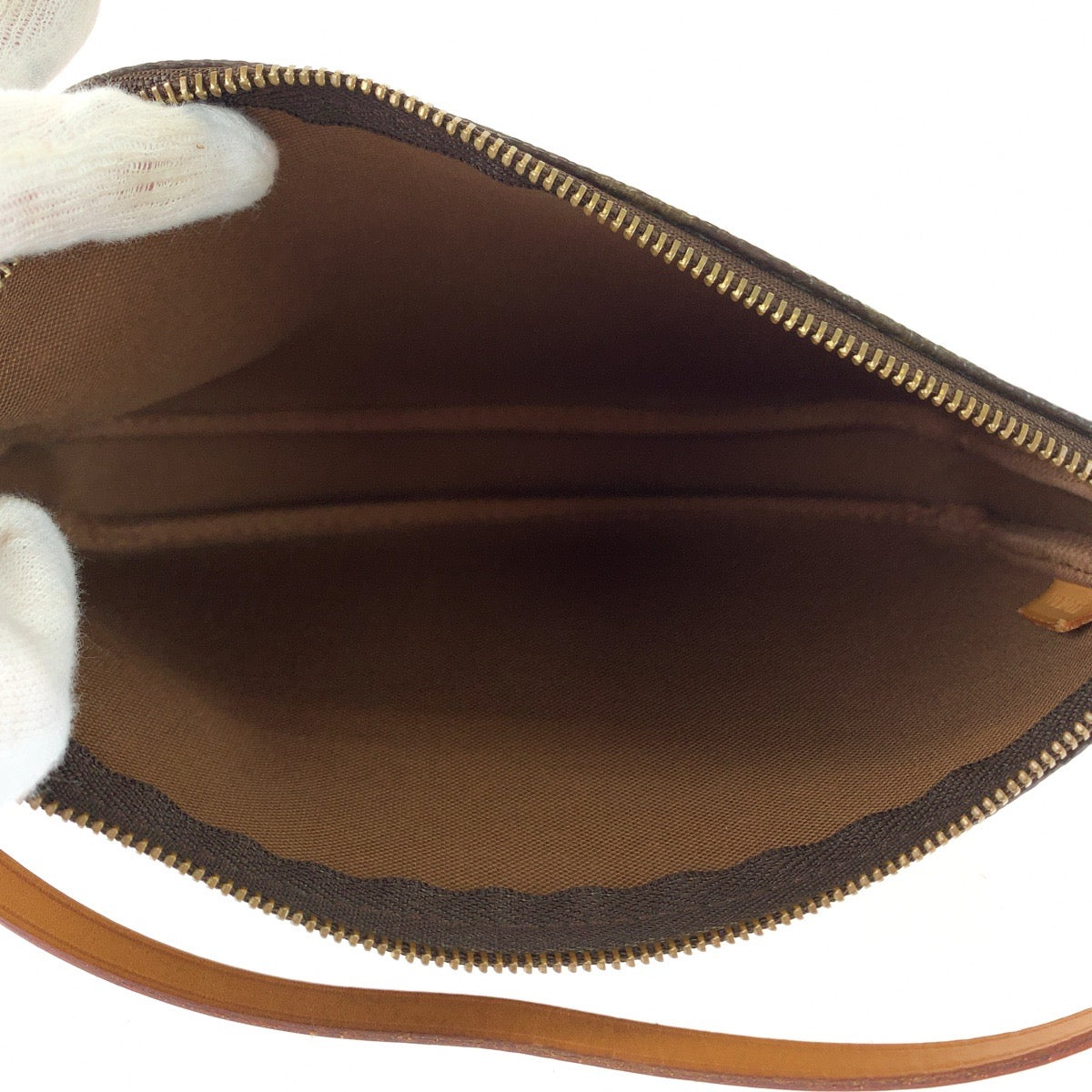 LOUIS VUITTON Handbag M40712 PVC Brown Gold Metal Handbag accessory pouch Monogram Accesspo Women Used Authentic