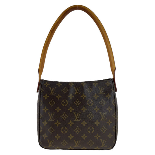 LOUIS VUITTON Shoulder Bag M51146 PVC, Leather Brown Gold Metal Shoulder Bag Monogram LoopingMM Women Used Authentic