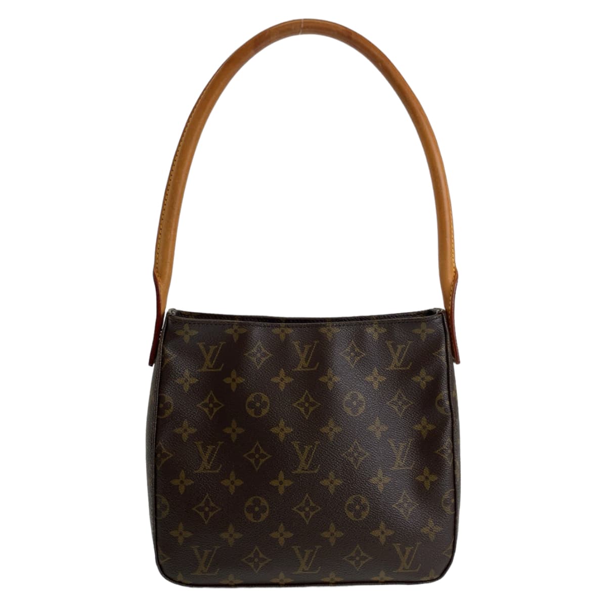 LOUIS VUITTON Shoulder Bag M51146 PVC Brown Gold Metal Shoulder Bag Monogram LoopingMM Women Used Authentic