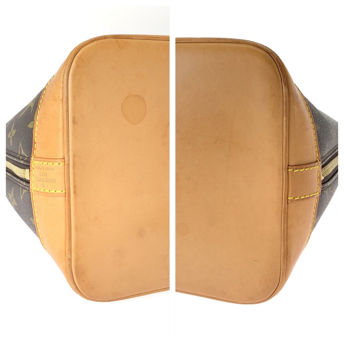 LOUIS VUITTON Handbag M51130 PVC Brown Gold Metal Handbag Monogram Alma Women Used Authentic