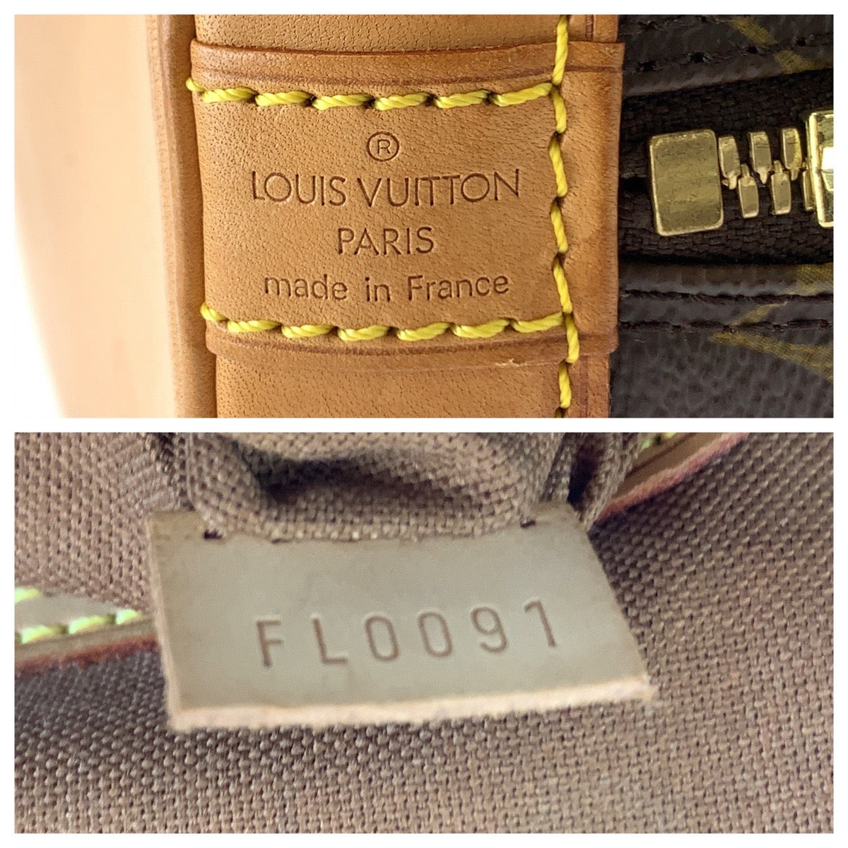 LOUIS VUITTON Handbag M51130 PVC Brown Gold Metal Handbag Monogram Alma Women Used Authentic
