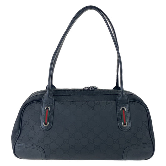 GUCCI Shoulder Bag 293594 Nylon, Leather Black Silver Metal Shoulder Bag handbag Sherry line Women Used Authentic