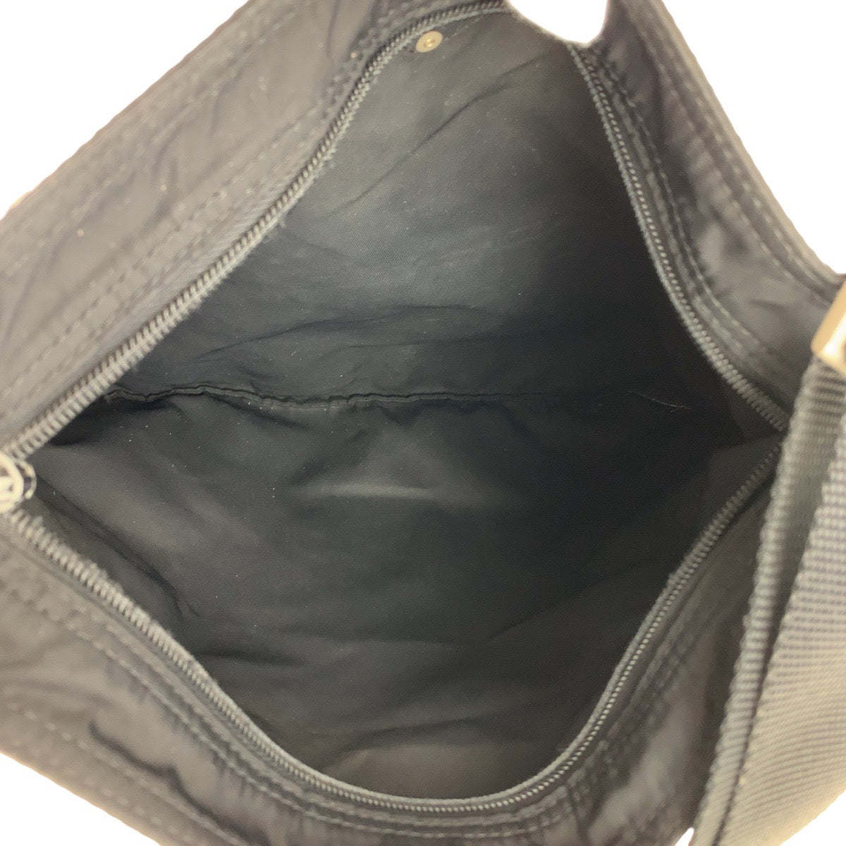 PRADA Shoulder Bag Nylon Black Silver Metal Crossbody Shoulder Bag Messenger Bag Test Triangle With logo mens Used Authentic