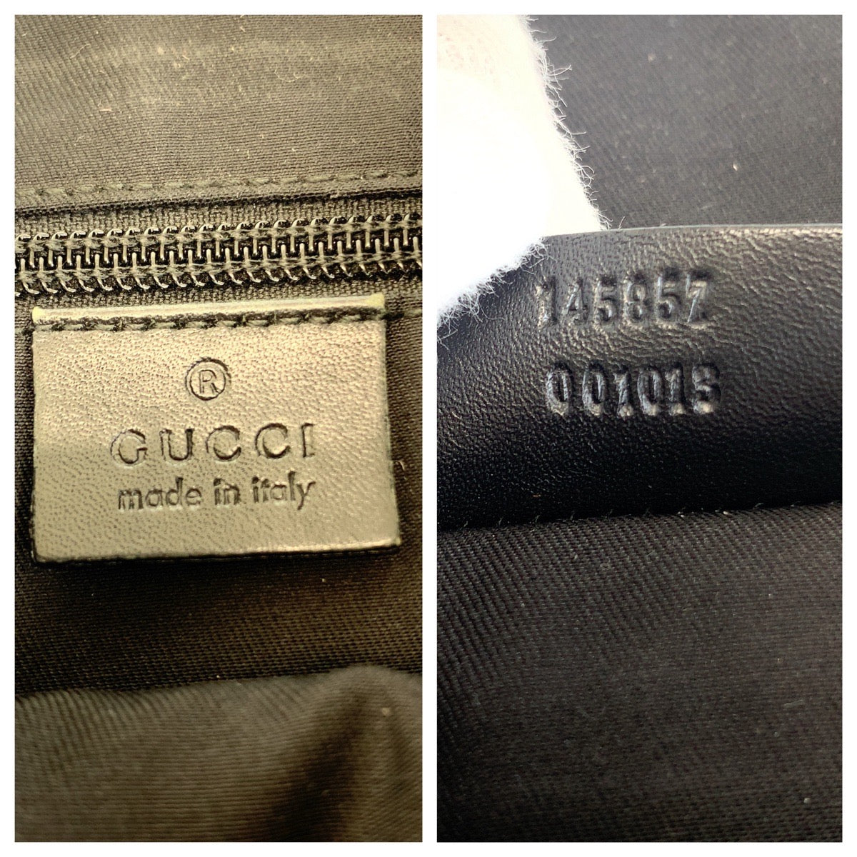 GUCCI Shoulder Bag 145857 GG canvas, leather Black SilverMetal Shoulder Bag Pochette Unisex Women Used Authentic