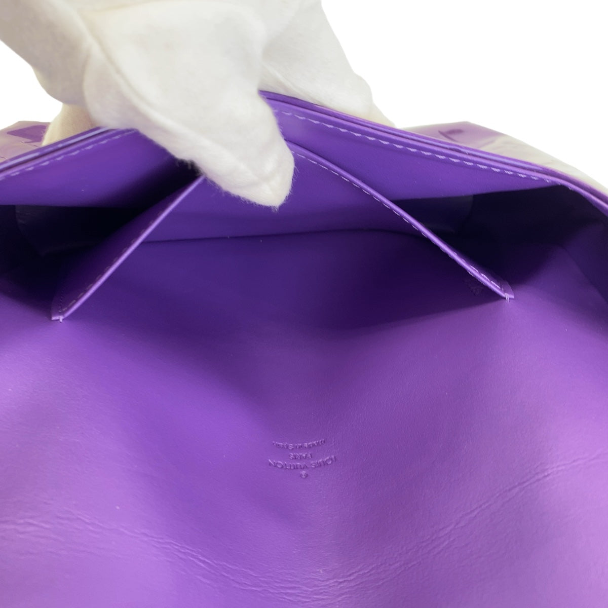 LOUIS VUITTON Shoulder Bag M91214 patent leather , leather Purple Gold Metal Shoulder Bag Vernis Thompson Street Women Used Authentic