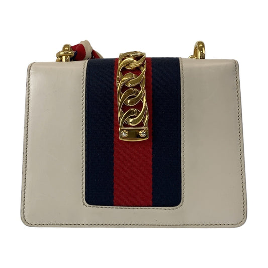 GUCCI Shoulder Bag 431666 leather white Crossbody Shoulder Bag Pochette Sherry line Sylvimini Women Used Authentic