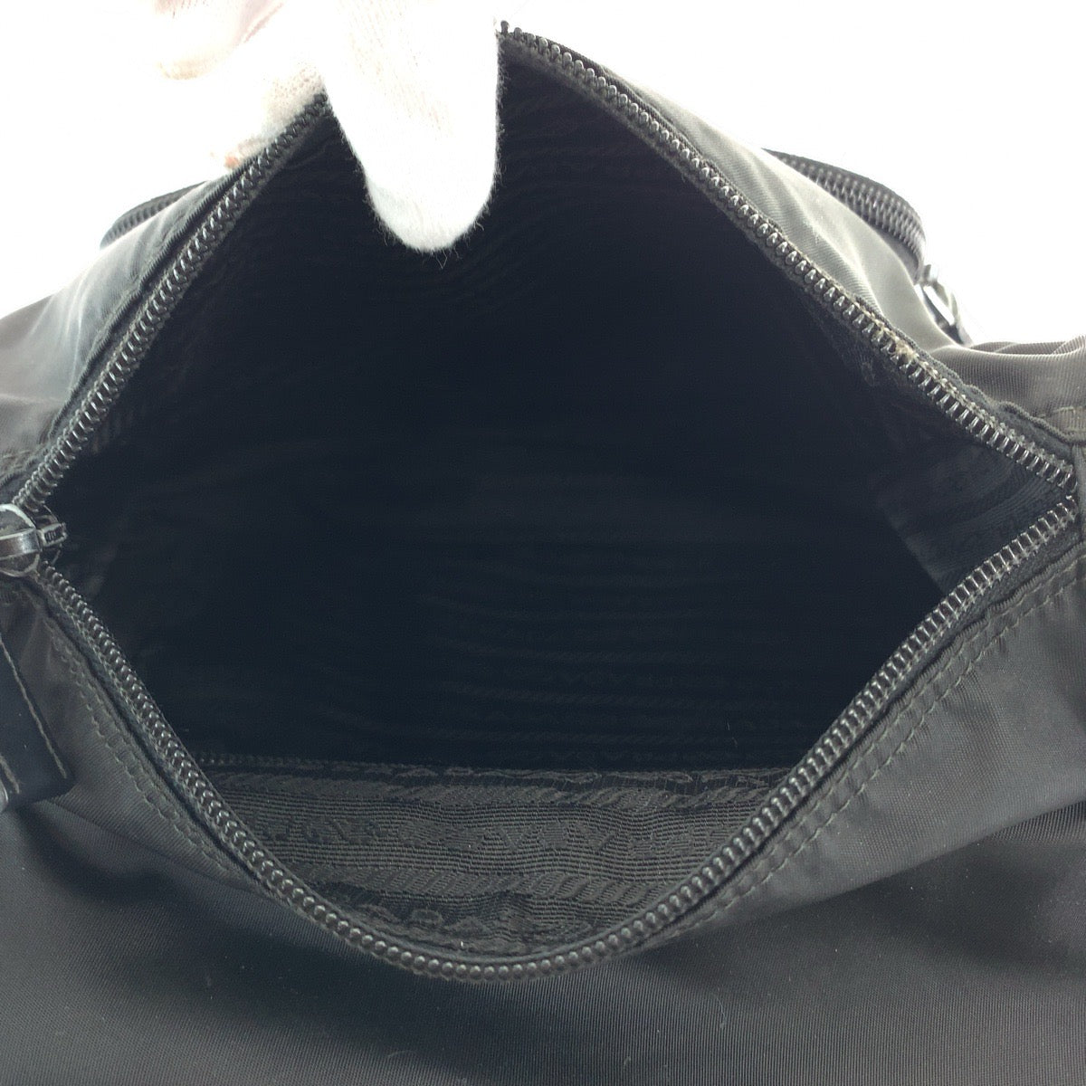 PRADA Shoulder Bag BT8994 Nylon Black SilverMetal Crossbody Shoulder Bag Pochette Test Triangle With logo mens Used Authentic