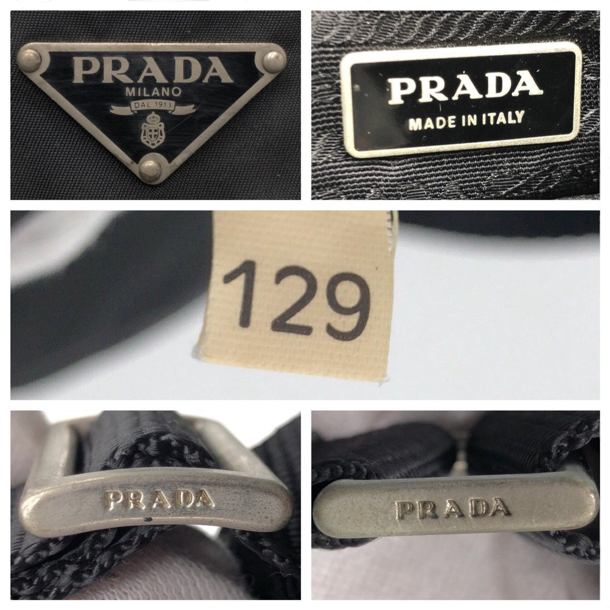 PRADA Shoulder Bag Nylon Black black Shoulder back pochette Test Triangular logo mens Used Authentic