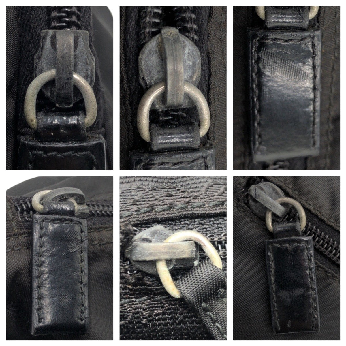 PRADA Shoulder Bag Nylon Black black Shoulder back pochette Test Triangular logo mens Used Authentic