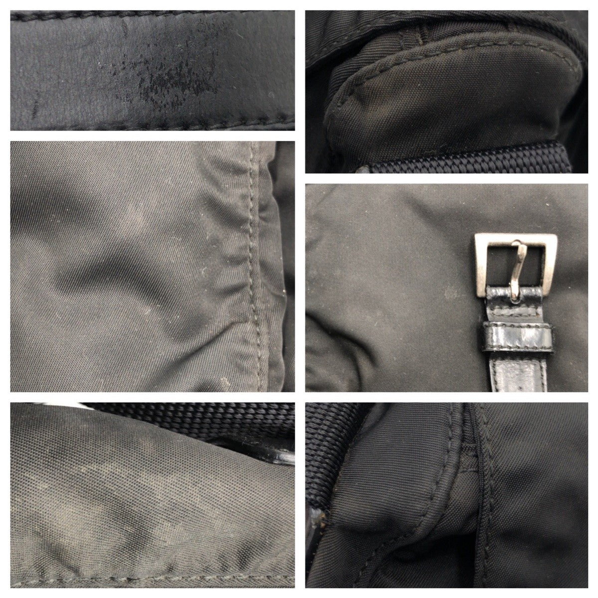 PRADA Shoulder Bag Nylon Black black Shoulder back pochette Test Triangular logo mens Used Authentic