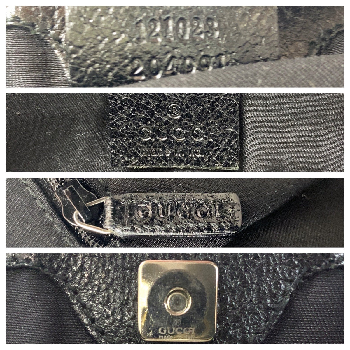 GUCCI Tote Bag 121023 GG canvas, leather Black SilverMetal Tote Bag Shoulder Bag Women Used Authentic