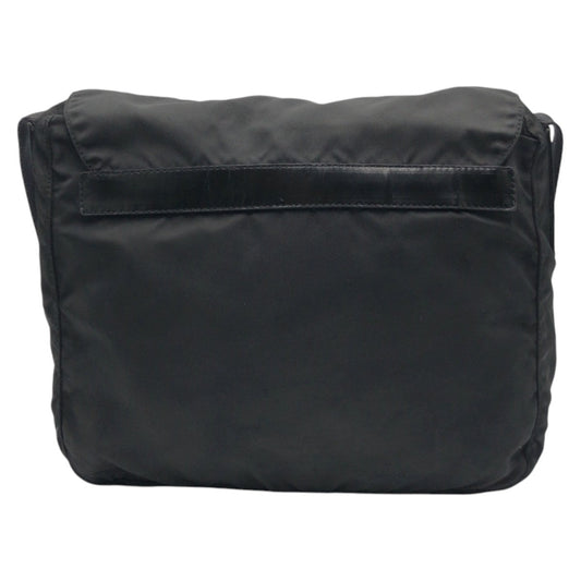PRADA Shoulder Bag Nylon Black black Shoulder back pochette Test Triangular logo Women Used Authentic
