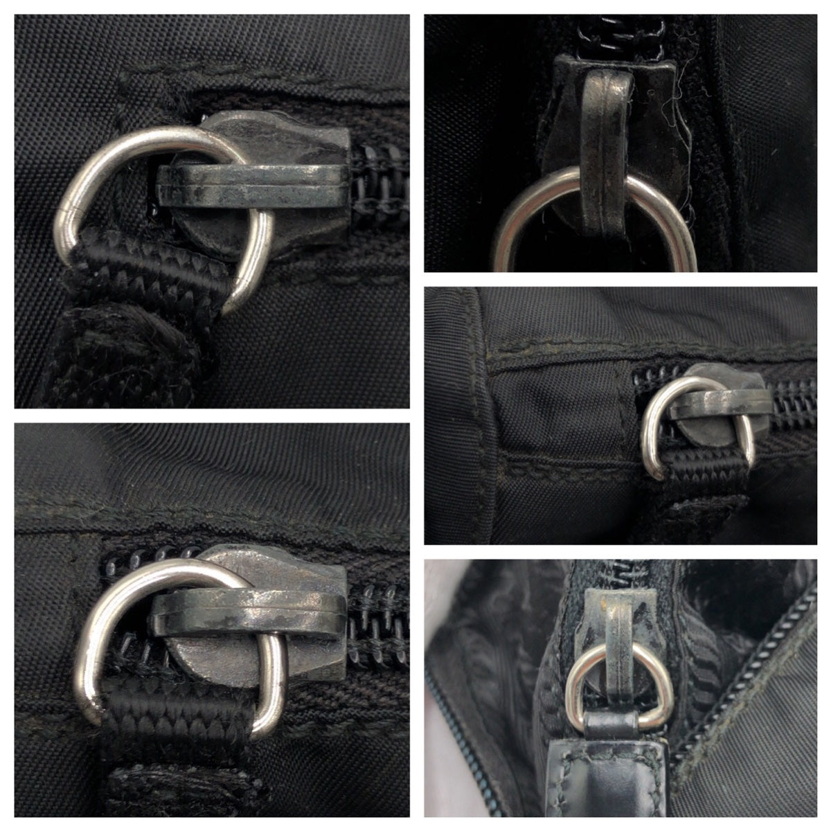 PRADA Shoulder Bag Nylon Black black Shoulder back pochette Test Triangular logo Women Used Authentic