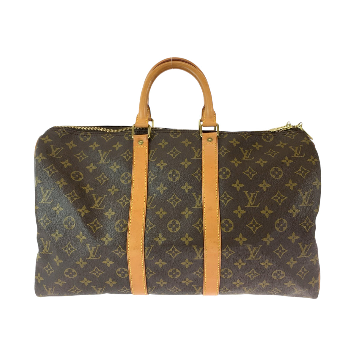 LOUIS VUITTON Boston Duffel bag M41426 PVC Brown Boston Duffel bag Handbag Monogram Keepall 50 Women Used Authentic