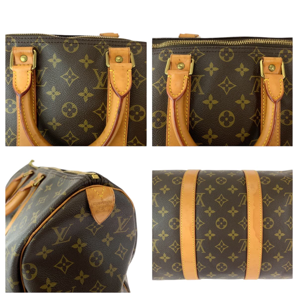 LOUIS VUITTON Boston Duffel bag M41426 PVC Brown Boston Duffel bag Handbag Monogram Keepall 50 Women Used Authentic