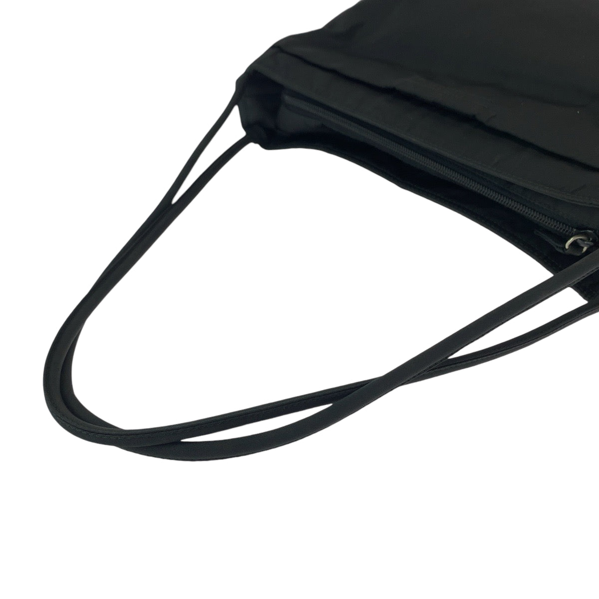 PRADA Tote Bag Nylon Black SilverMetal Tote Bag Shoulder Bag Women Used Authentic