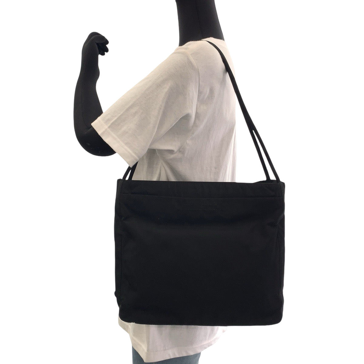 PRADA Tote Bag Nylon Black SilverMetal Tote Bag Shoulder Bag Women Used Authentic