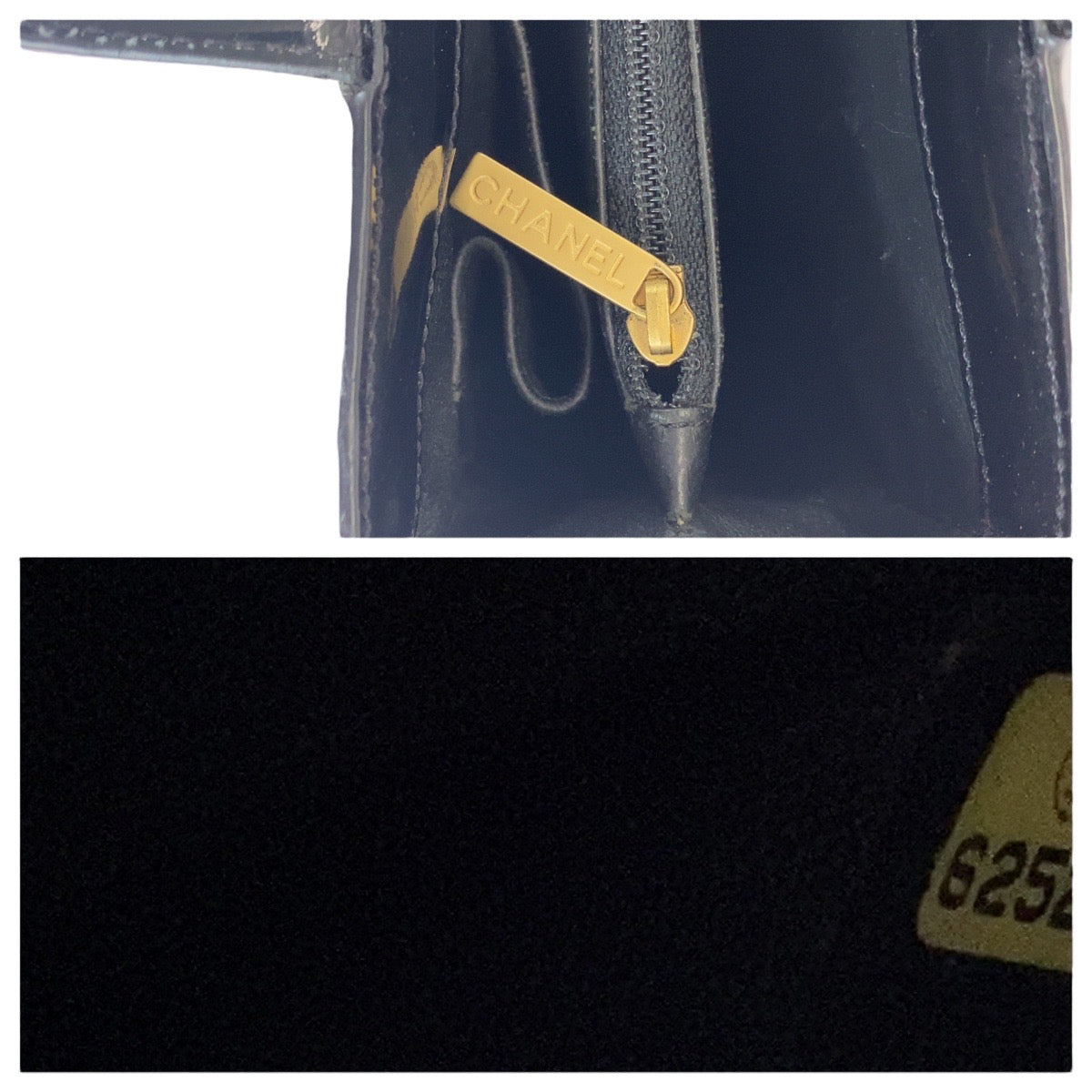 CHANEL Tote Bag enamel Black Gold Metal