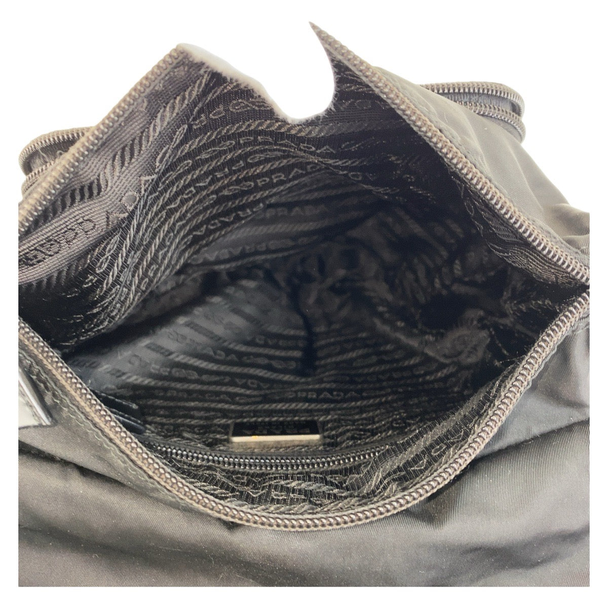 PRADA Shoulder Bag Nylon Black SilverMetal Crossbody Shoulder Bag Messenger Bag Test Triangle With logo mens Used Authentic