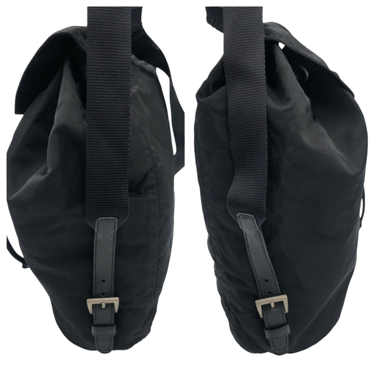 PRADA Backpack Nylon Black black Backpacks and daypacks for men and women Test Triangular logo Women Used Authentic
