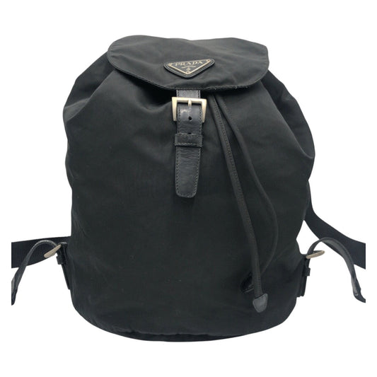 PRADA Backpack Nylon Black black Backpacks and daypacks for men and women Test Triangular logo Women Used Authentic