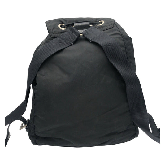 PRADA Backpack Nylon Black black Backpacks and daypacks for men and women Test Triangular logo Women Used Authentic
