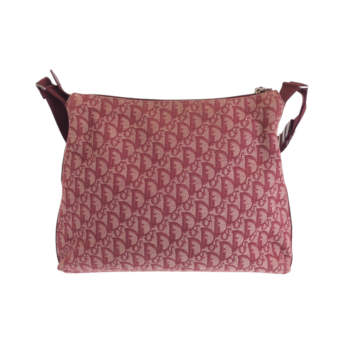 Dior Shoulder Bag O1RU0044 canvas Red Silver Metal Shoulder Bag Messenger bag Trotter Women Used Authentic