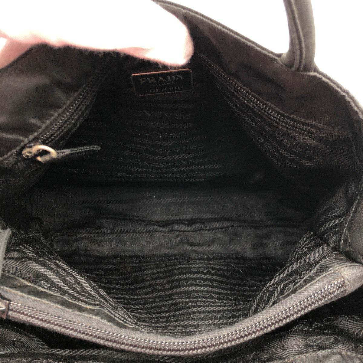 PRADA Tote Bag Nylon black Tote Bag handbag Test Triangular logo Women Used Authentic