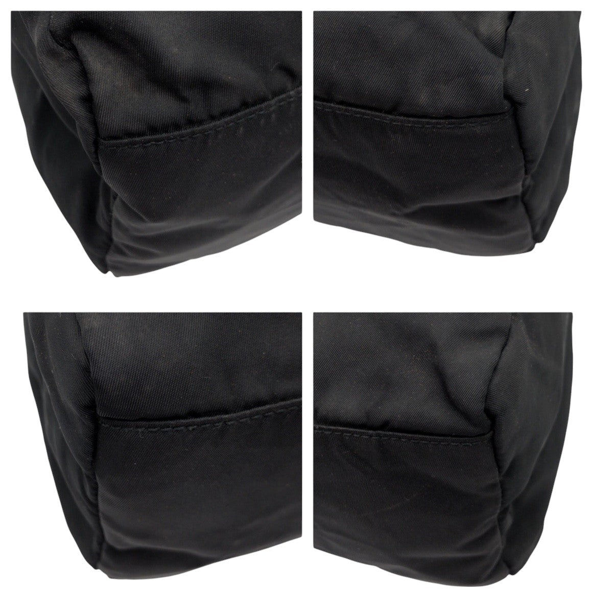 PRADA Tote Bag Nylon black Tote Bag handbag Test Triangular logo Women Used Authentic