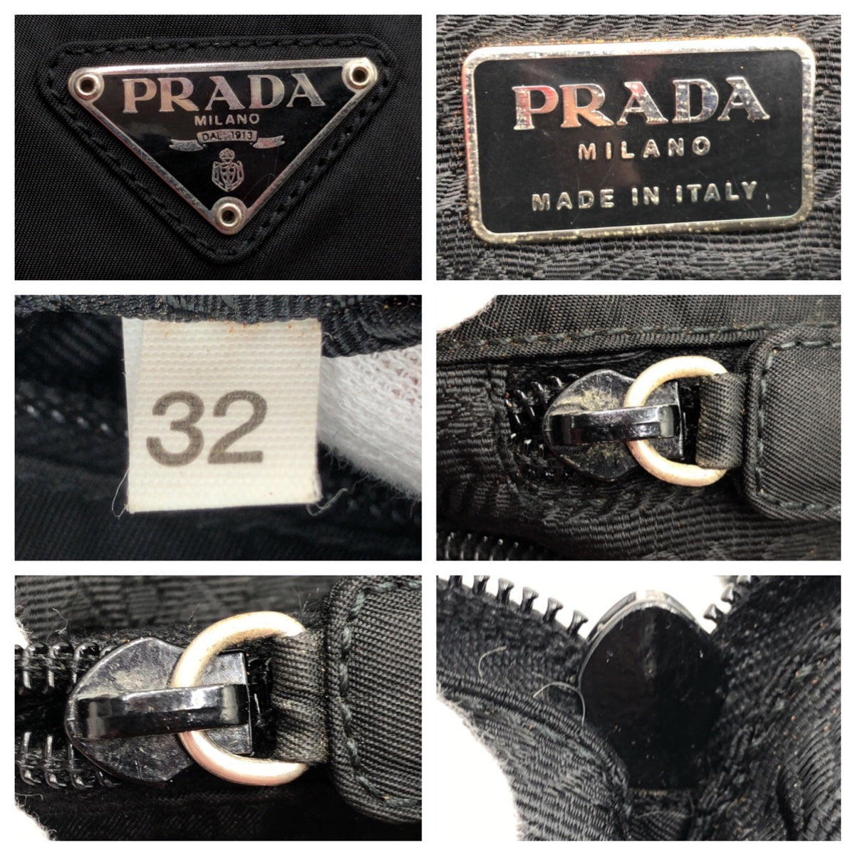 PRADA Tote Bag Nylon black Tote Bag handbag Test Triangular logo Women Used Authentic