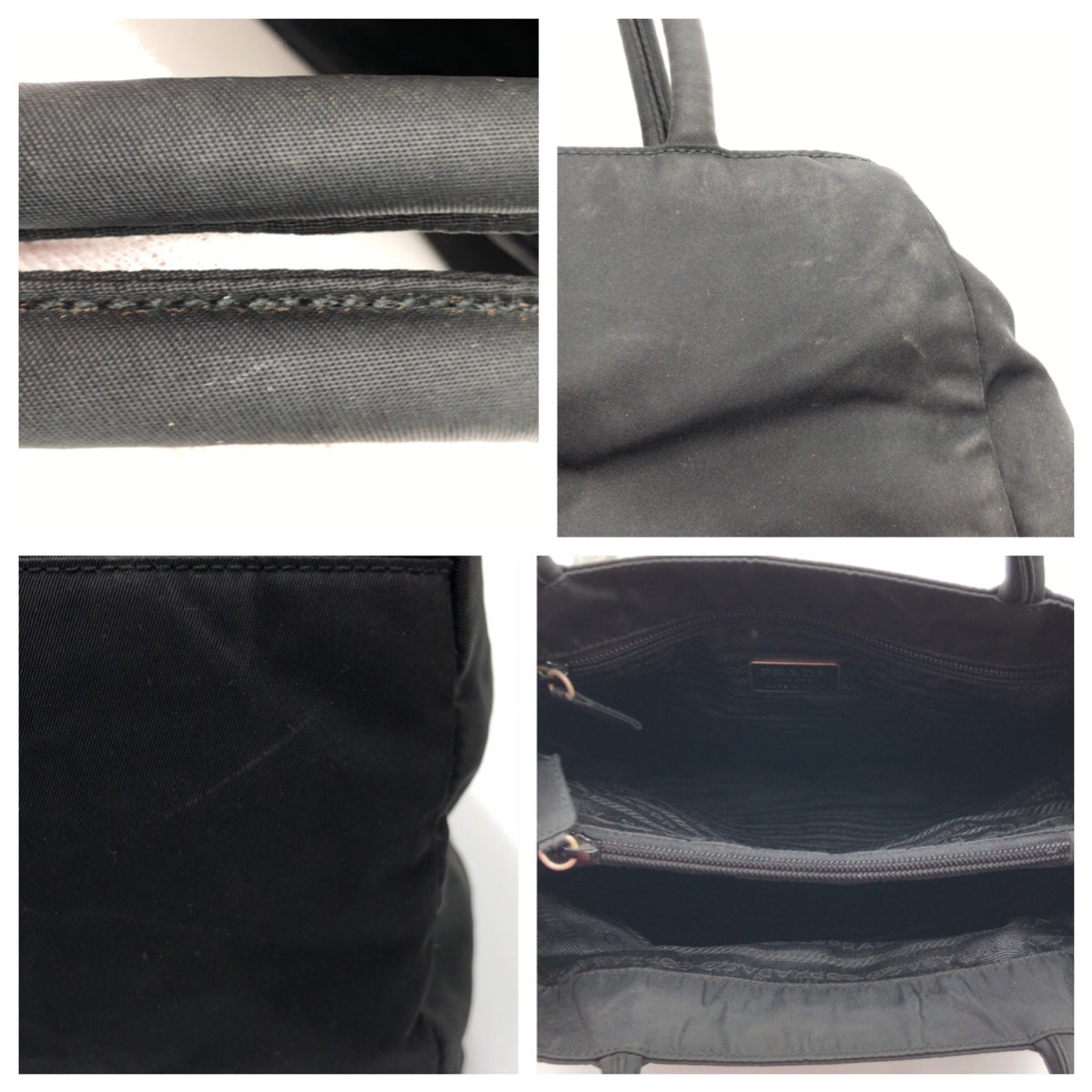 PRADA Tote Bag Nylon black Tote Bag handbag Test Triangular logo Women Used Authentic