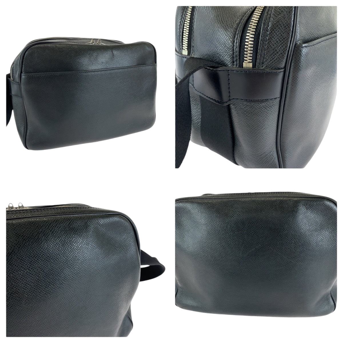 LOUIS VUITTON Shoulder Bag M30152 Taiga Ardoise Black SilverMetal Shoulder Bag Crossbody Taiga reporter mens Used Authentic