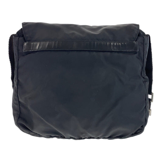 PRADA Shoulder Bag Nylon, Leather Black SilverMetal Crossbody Shoulder Bag Messenger Bag Test Triangle With logo mens Used Authentic