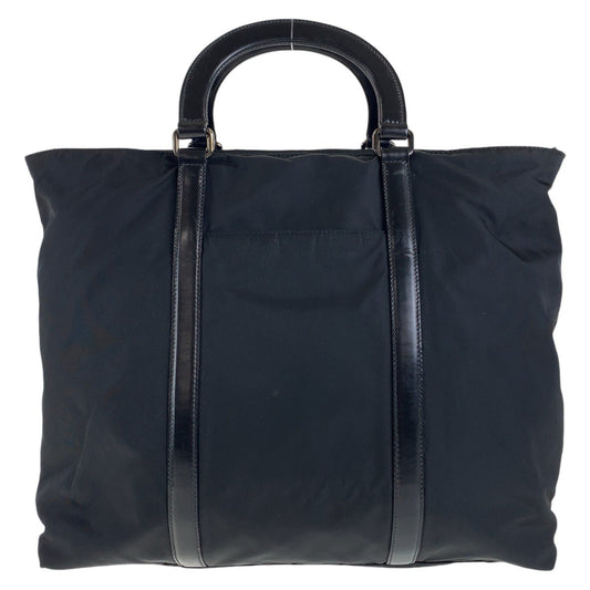 PRADA Business bag Nylon, Leather Black Gunmetal Business bag Briefcase 2way Test Triangle With logo mens Used Authentic