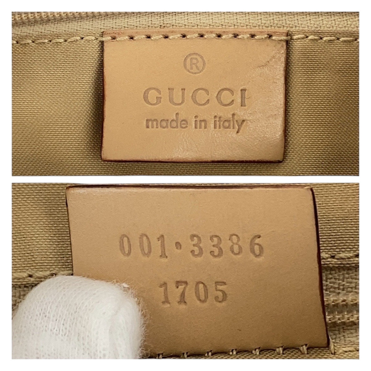GUCCI Shoulder Bag 001 3386 GG canvas Beige SilverMetal Hobo Shoulder Bag one belt Women Used Authentic