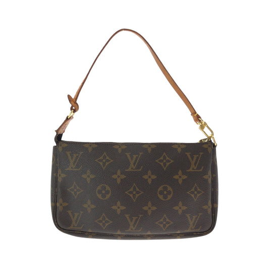 LOUIS VUITTON Handbag M51980 PVC Brown Gold Metal Handbag accessory pouch Monogram Women Used Authentic