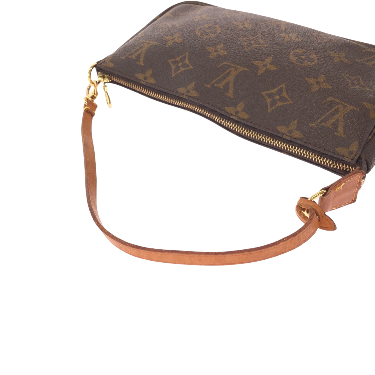 LOUIS VUITTON Handbag M51980 PVC Brown Gold Metal Handbag accessory pouch Monogram Women Used Authentic