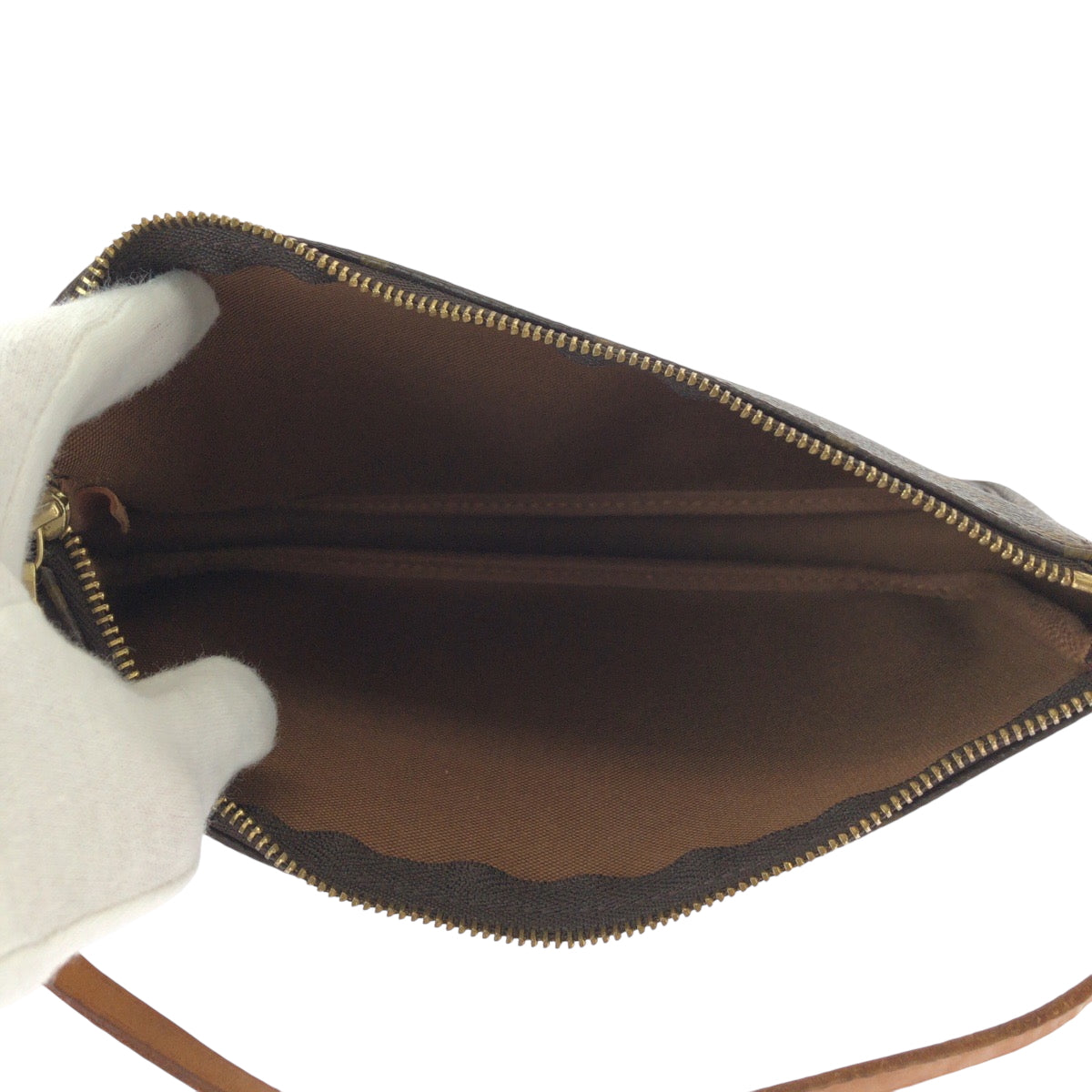 LOUIS VUITTON Handbag M51980 PVC Brown Gold Metal Handbag accessory pouch Monogram Women Used Authentic