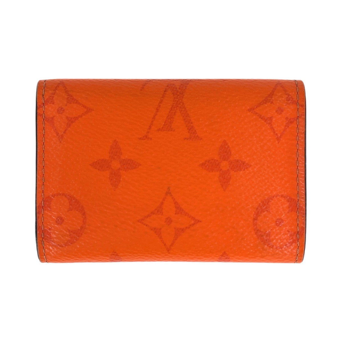 LOUIS VUITTON Tri-fold wallet M69245 leather Volcano orange Folding wallet Compact wallet Taiga Lama Monogram Discovery compact wallet Women Used Authentic