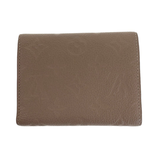 LOUIS VUITTON Tri-fold wallet M63529 leather Beige Greige Gold Metal Folding wallet Compact wallet Monogram Unplant Portefeuille Victorine Women Used Authentic