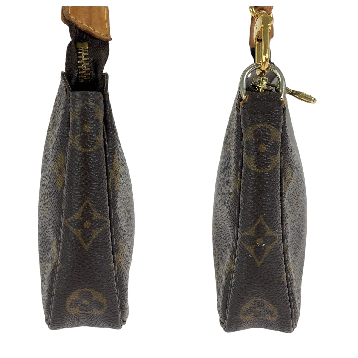 LOUIS VUITTON Handbag M51980 PVC Brown Gold Metal Handbag accessory pouch Monogram Women Used Authentic