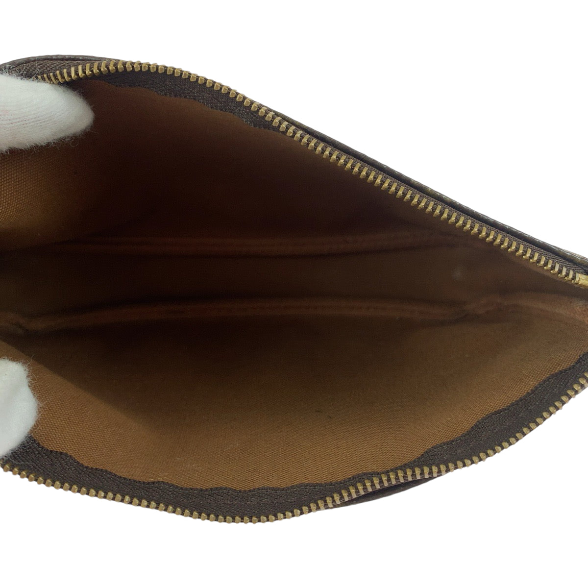 LOUIS VUITTON Handbag M51980 PVC Brown Gold Metal Handbag accessory pouch Monogram Women Used Authentic