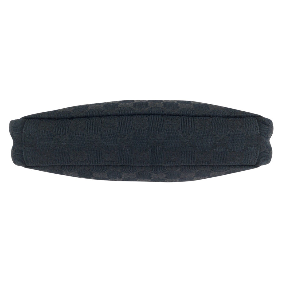 GUCCI Shoulder Bag 019 0433 GG canvas Black SilverMetal Shoulder Bag pochette Women Used Authentic