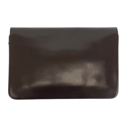 GUCCI Shoulder Bag leather Brown Gold Metal Shoulder Bag Messenger bag Women Used Authentic